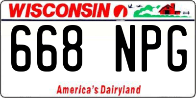WI license plate 668NPG