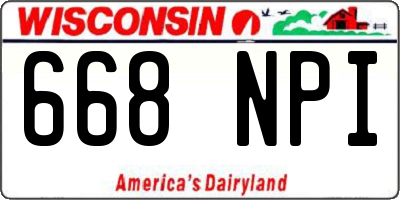 WI license plate 668NPI