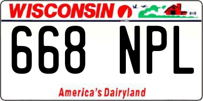 WI license plate 668NPL