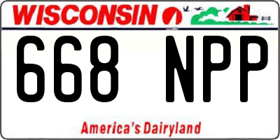 WI license plate 668NPP