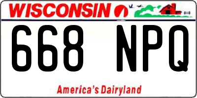 WI license plate 668NPQ