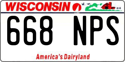 WI license plate 668NPS