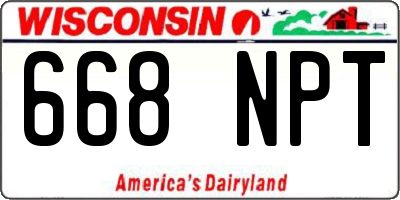WI license plate 668NPT