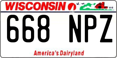 WI license plate 668NPZ