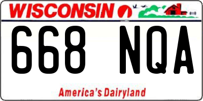WI license plate 668NQA
