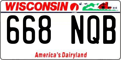 WI license plate 668NQB
