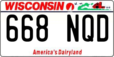 WI license plate 668NQD