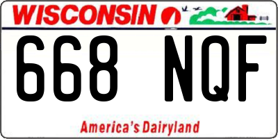 WI license plate 668NQF