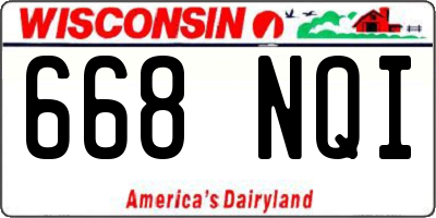 WI license plate 668NQI