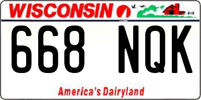 WI license plate 668NQK