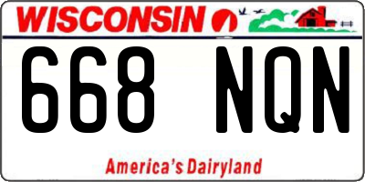 WI license plate 668NQN