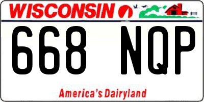 WI license plate 668NQP