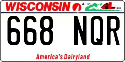 WI license plate 668NQR