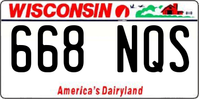 WI license plate 668NQS