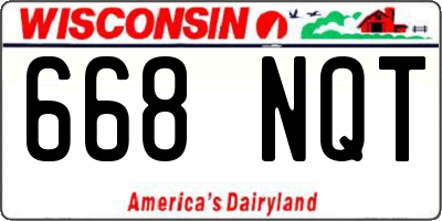 WI license plate 668NQT
