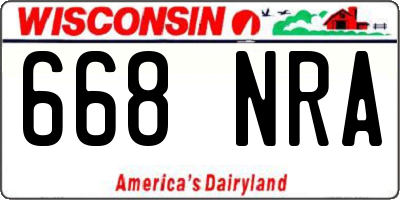 WI license plate 668NRA