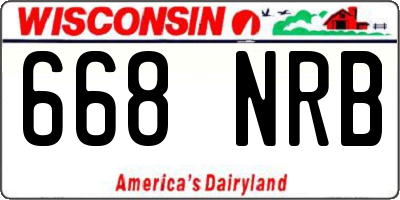 WI license plate 668NRB