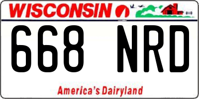 WI license plate 668NRD