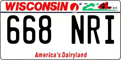 WI license plate 668NRI