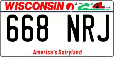 WI license plate 668NRJ
