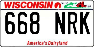 WI license plate 668NRK