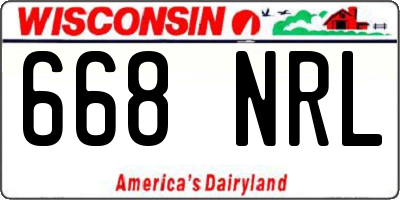 WI license plate 668NRL