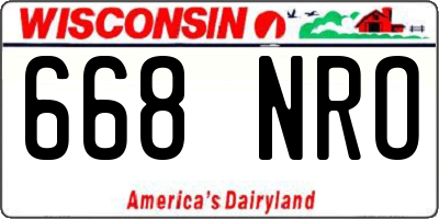 WI license plate 668NRO