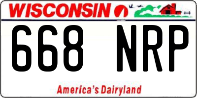 WI license plate 668NRP