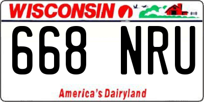 WI license plate 668NRU