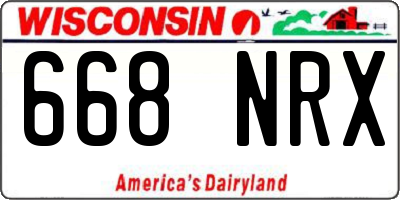 WI license plate 668NRX