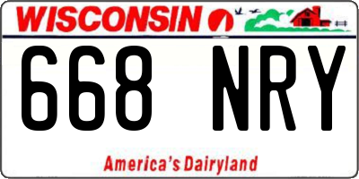 WI license plate 668NRY
