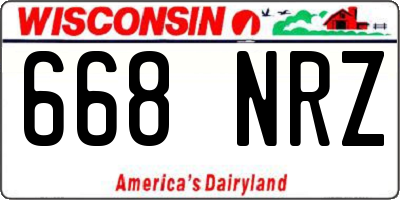 WI license plate 668NRZ