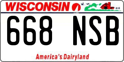 WI license plate 668NSB