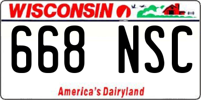 WI license plate 668NSC