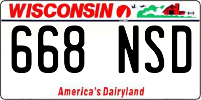 WI license plate 668NSD
