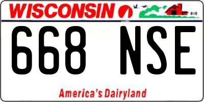 WI license plate 668NSE
