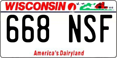 WI license plate 668NSF