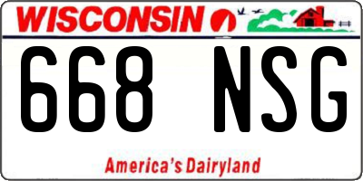 WI license plate 668NSG