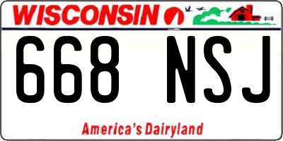 WI license plate 668NSJ