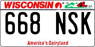 WI license plate 668NSK
