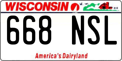 WI license plate 668NSL