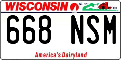 WI license plate 668NSM