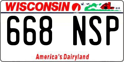 WI license plate 668NSP