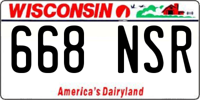 WI license plate 668NSR