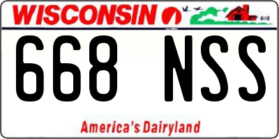 WI license plate 668NSS