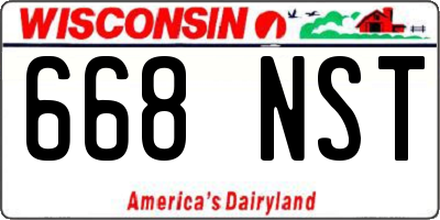 WI license plate 668NST