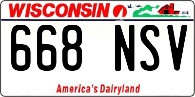 WI license plate 668NSV