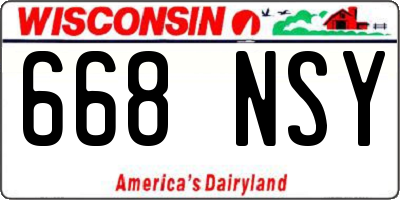 WI license plate 668NSY