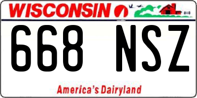 WI license plate 668NSZ