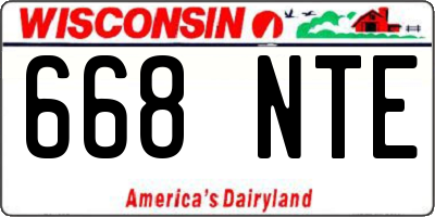 WI license plate 668NTE